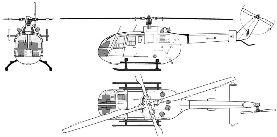 Airbus BO-105 shema